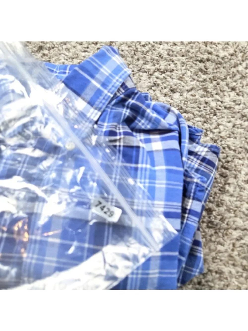 Polo Ralph Lauren Shirt Mens Large Blue Button Up Long Slv Oxford Plaid